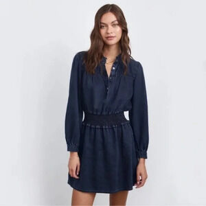 Rails Shawna Chambray Smocked Waist Minidress. Sz: M